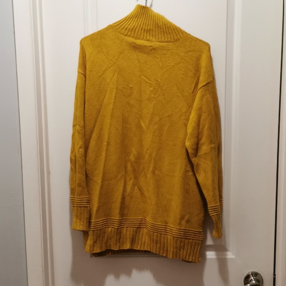Anthropologie Yellow Margarita Tunic Mock neck Sweater with Button Details - Picture 3 of 3